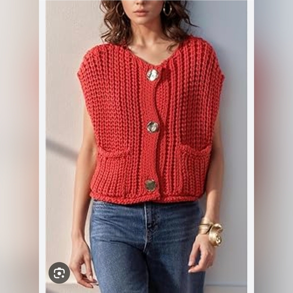 Sweaters - Chic Coral Knit Button-Up Cardigan